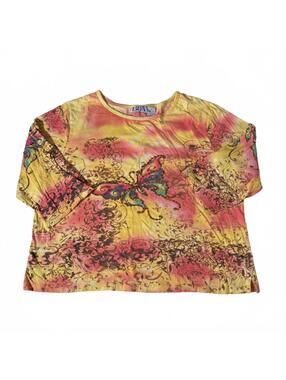 BFA Classics Vintage 1990s Y2K Butterfly T-Shirt 100% Cotton Rhinestone Blingy